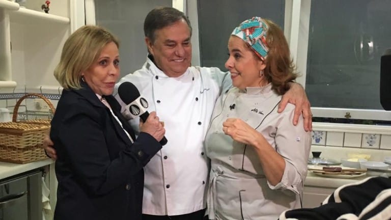 Claudete Troiano com Ronnie Von e a chef Alessandra Von