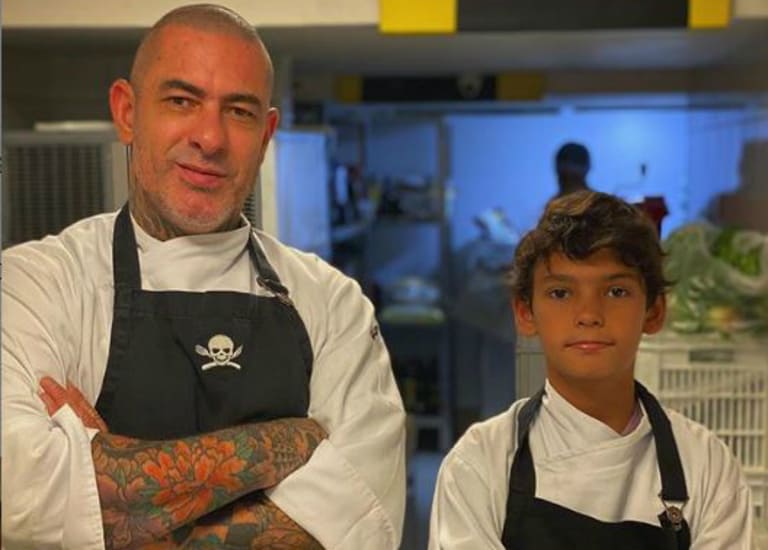 Chef Fogaça mostra primeiro dia de trabalho do filho