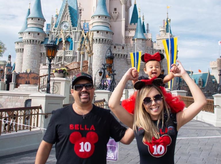 Edson e a família, na Disney