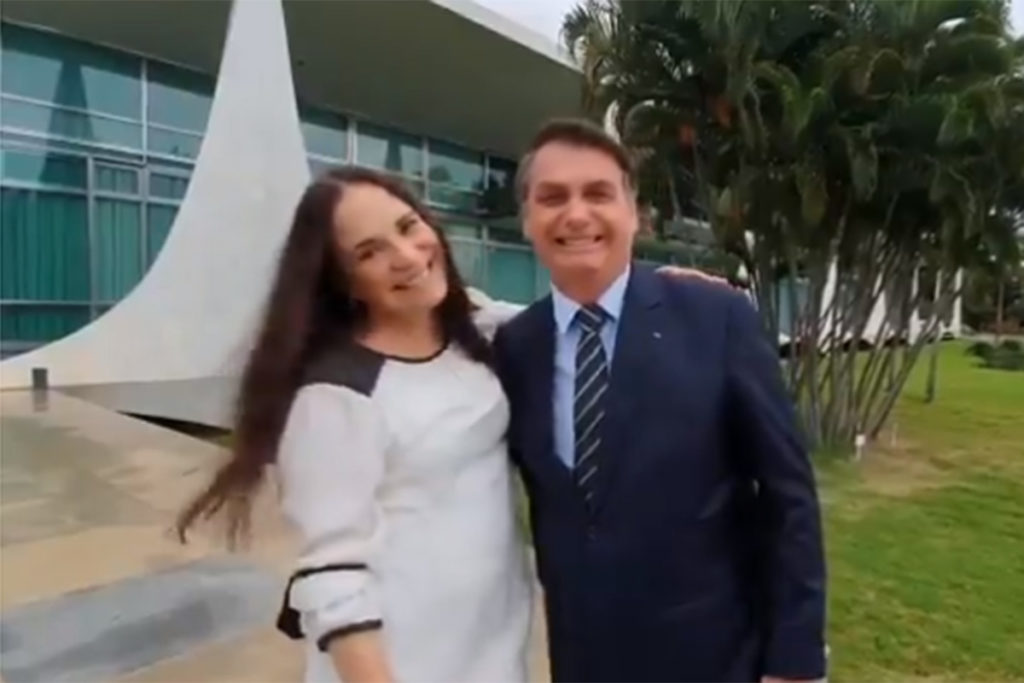 Regina Duarte e Jair Bolsonaro