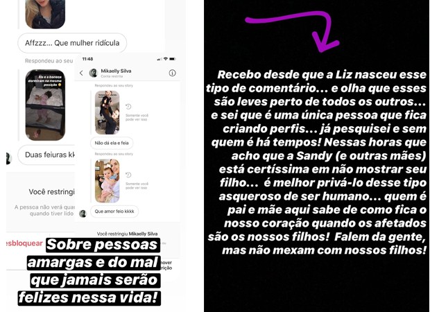 Thaeme rebate comentários maldosos sobre a filha