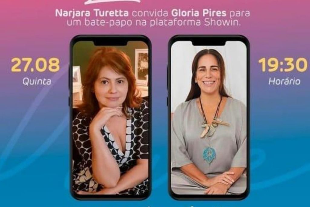 Narjara Turetta convida Gloria Pires para um bate papo. Reprodução: Instagram