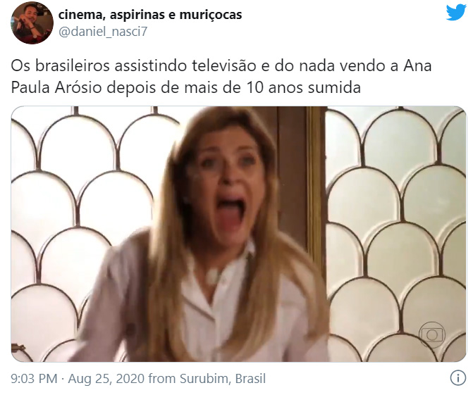 Tweets sobre a volta de Ana Paula Arósio