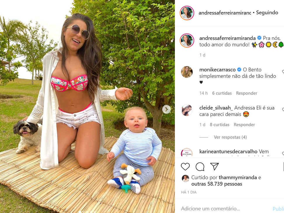 Andressa Ferreira e o filho, Bento