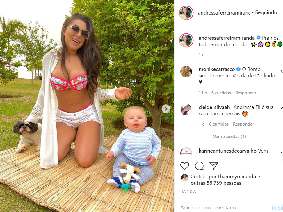 Andressa Ferreira e o filho, Bento