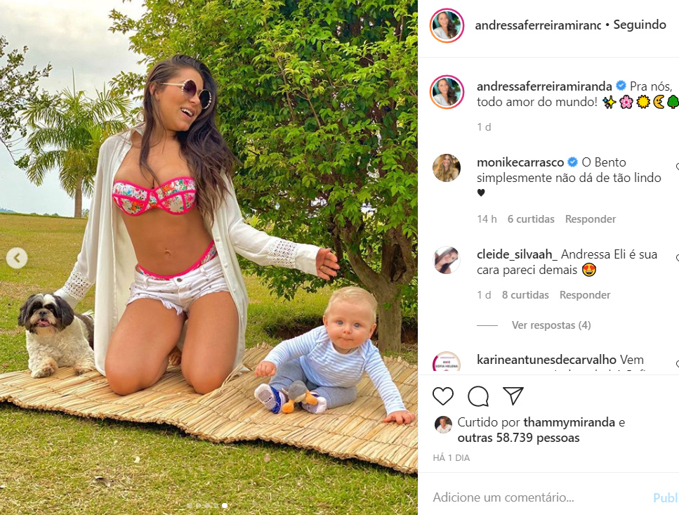 Andressa Ferreira e o filho, Bento