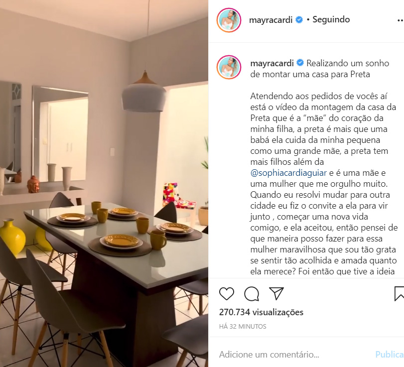 Mayra Cardi mostra a casa da babá de sua filha