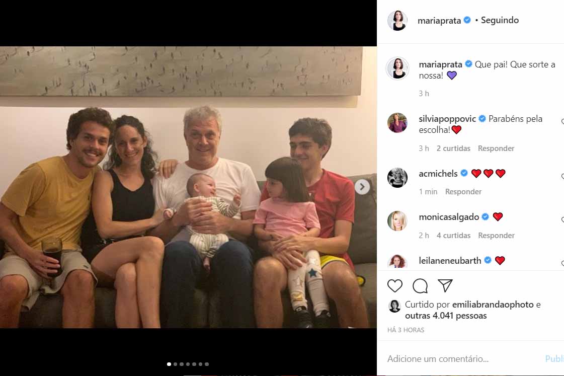 Pedro Bial e os filhos