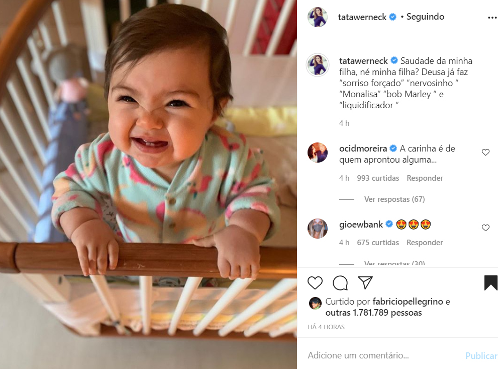 Clara Maria, filha de Tatá Werneck e Rafael Vitti