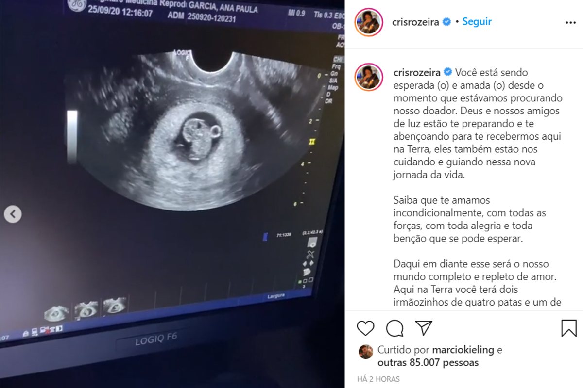 Cris Rozeira anuncia a gestação da esposa