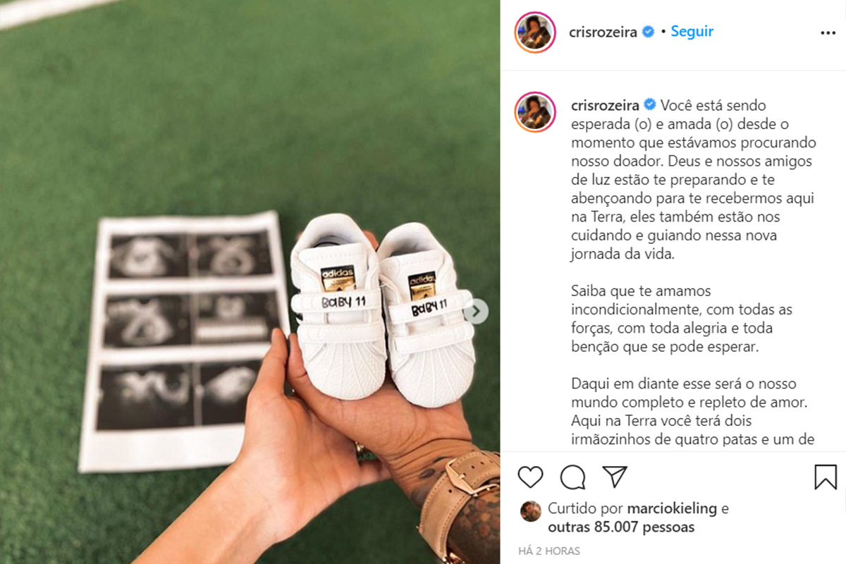 Cris Rozeira anuncia a gestação da esposa