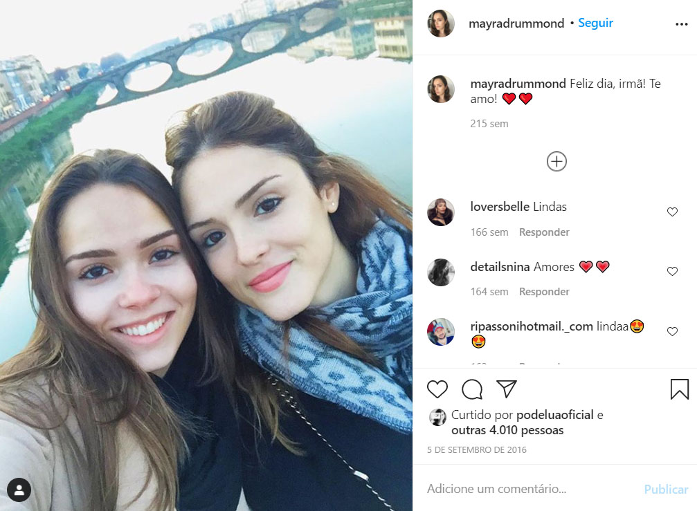 Isabelle Drummond e a irmã, Mayra Drummond