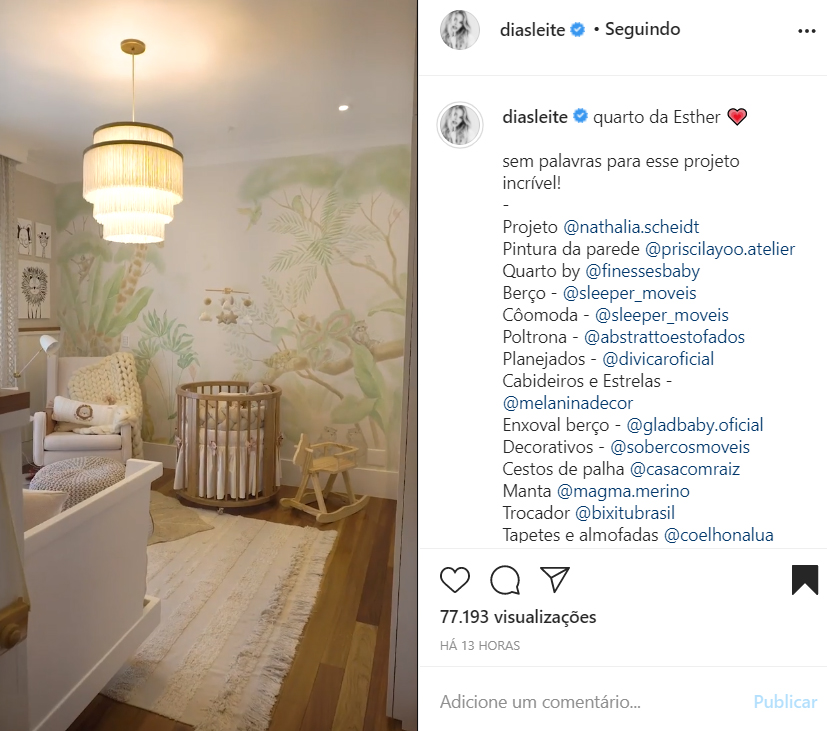 Quarto da filha de Carol Dias e Kaká