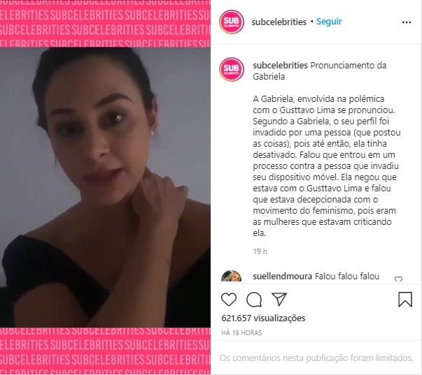 Em vídeos publicado, a jovem desmentiu os boatos e disse que já acionou seus advogados após ter o perfil do Instagram invadido