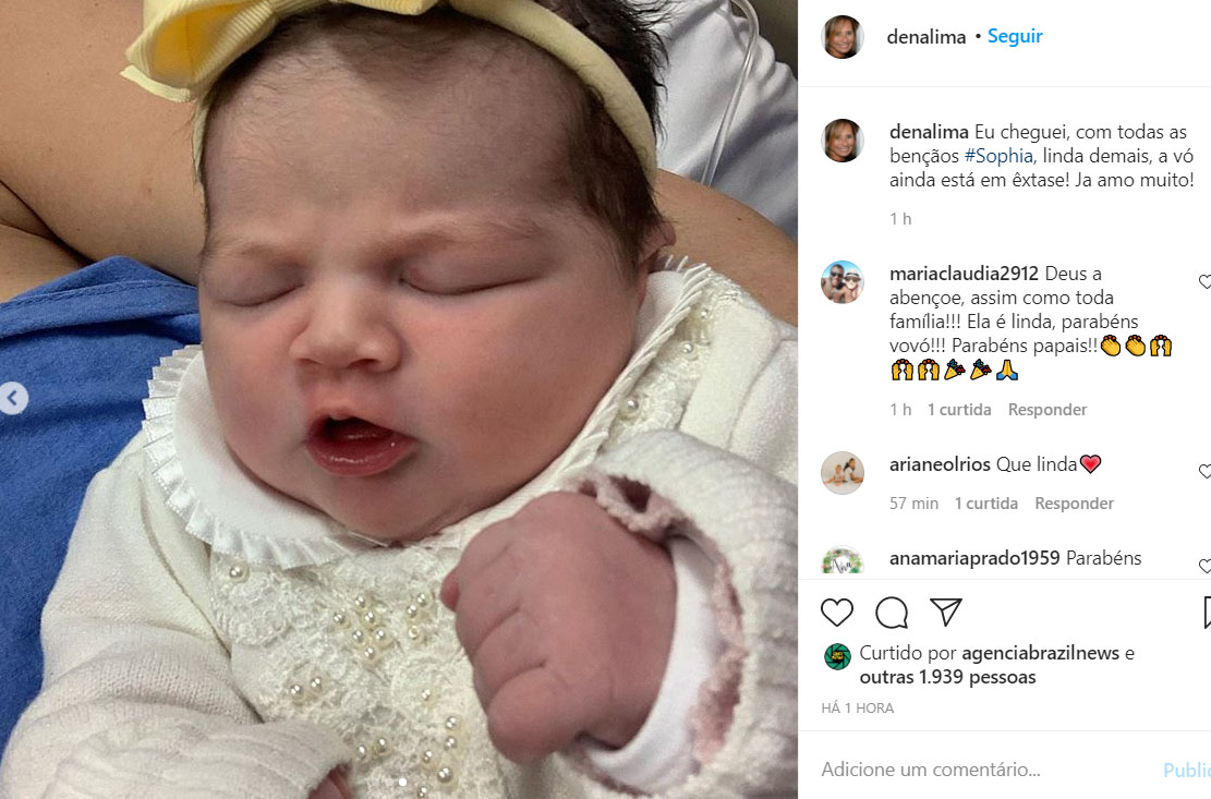 Sophia, filha de Aline Lima