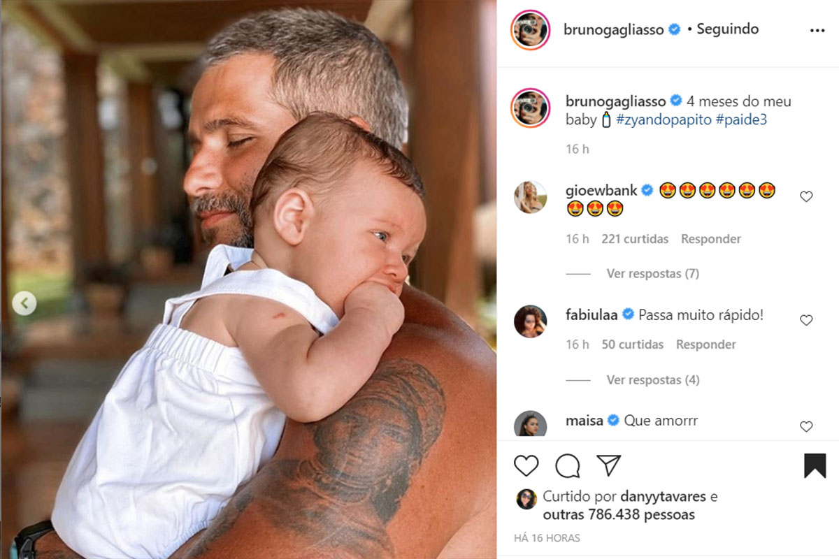 Giovanna Ewbank e Bruno Gagliasso surgem com Zyan