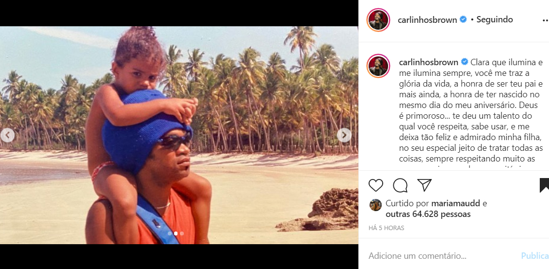 Carlinhos Brown e a filha Clara Buarque