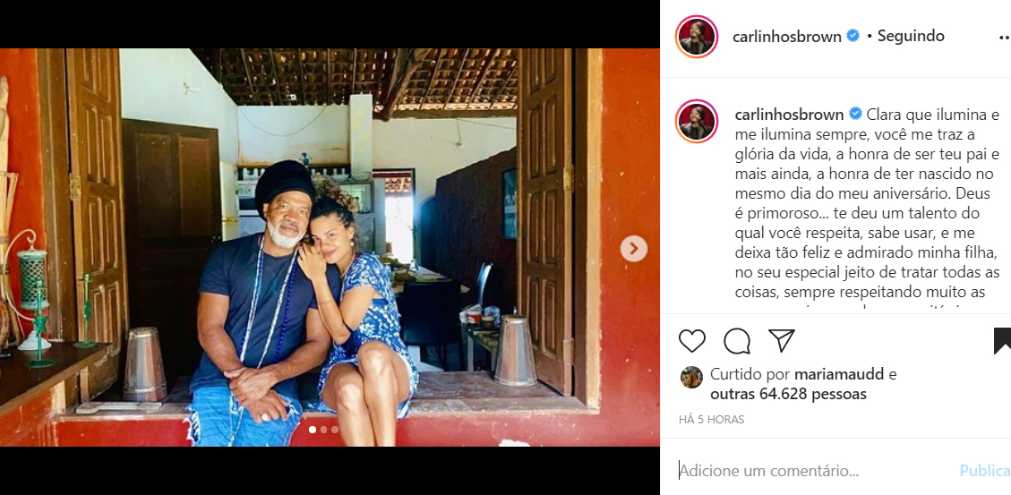 Carlinhos Brown e a filha Clara Buarque