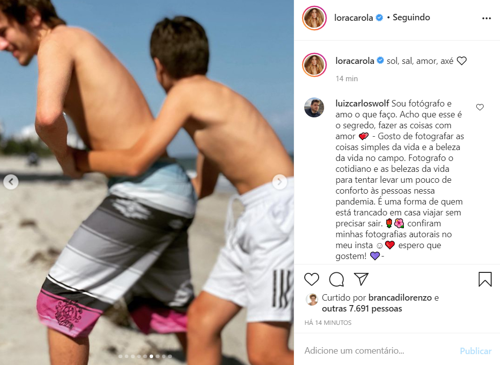 Carolina Dieckmann mostra fotos na praia