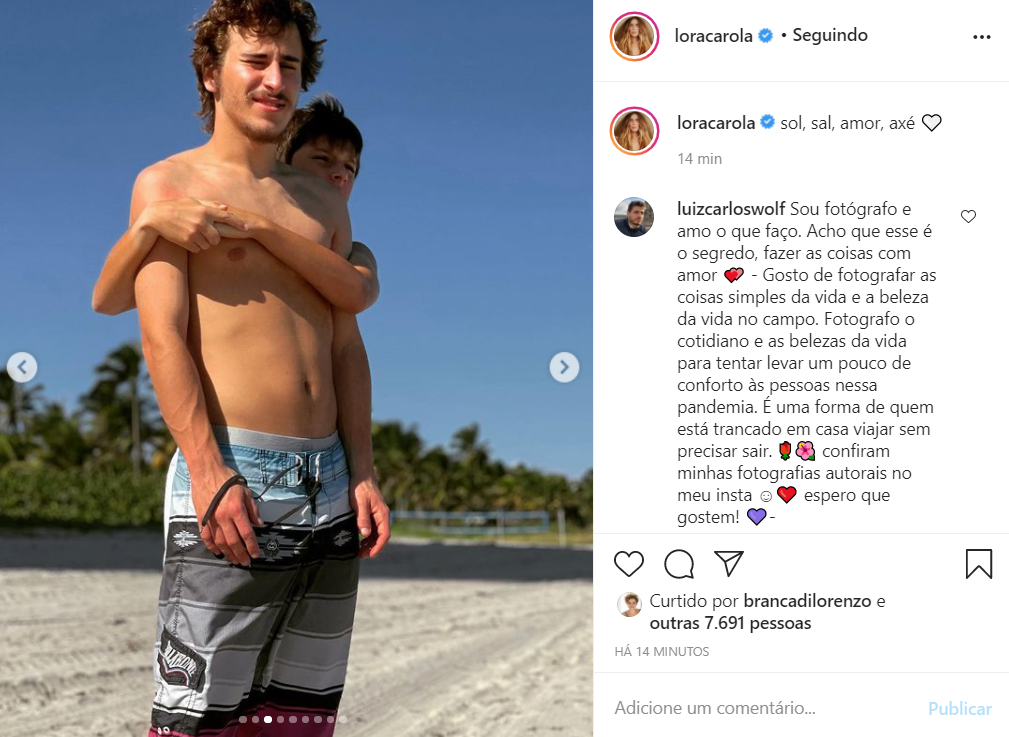 Carolina Dieckmann mostra fotos na praia