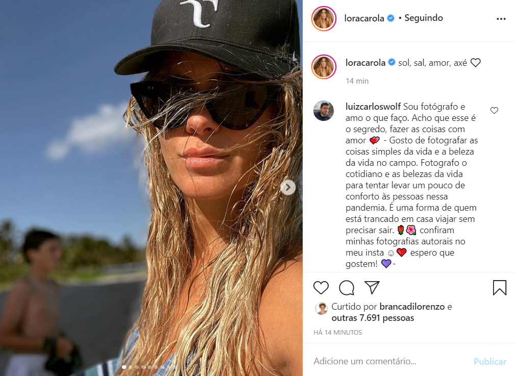 Carolina Dieckmann mostra fotos na praia