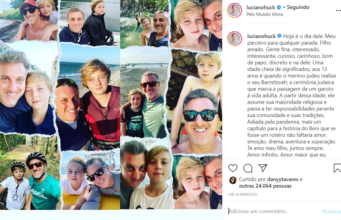 Angélica e Luciano Huck comemoram o aniversário de Benício