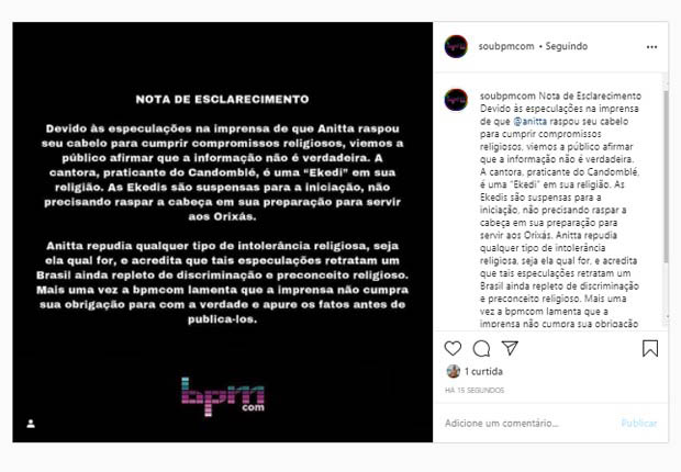 Assessoria de imprensa da Anitta