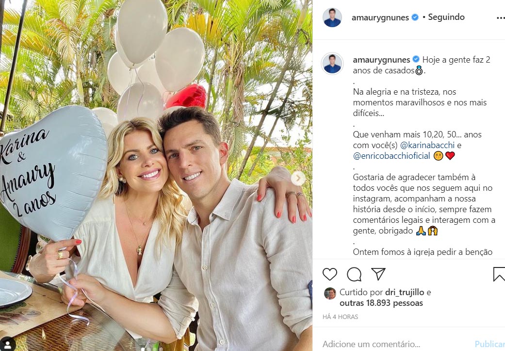 Karina Bacchi renova os votos de casamento