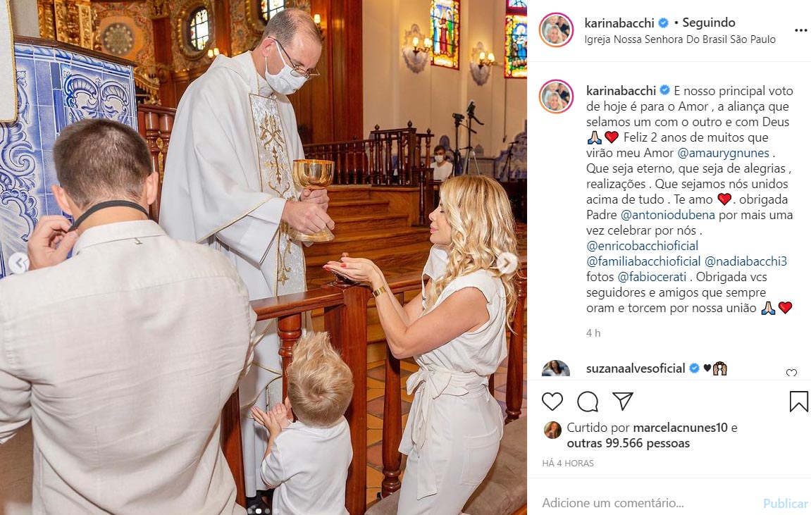 Karina Bacchi renova os votos de casamento