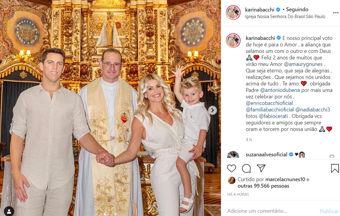 Karina Bacchi renova os votos de casamento