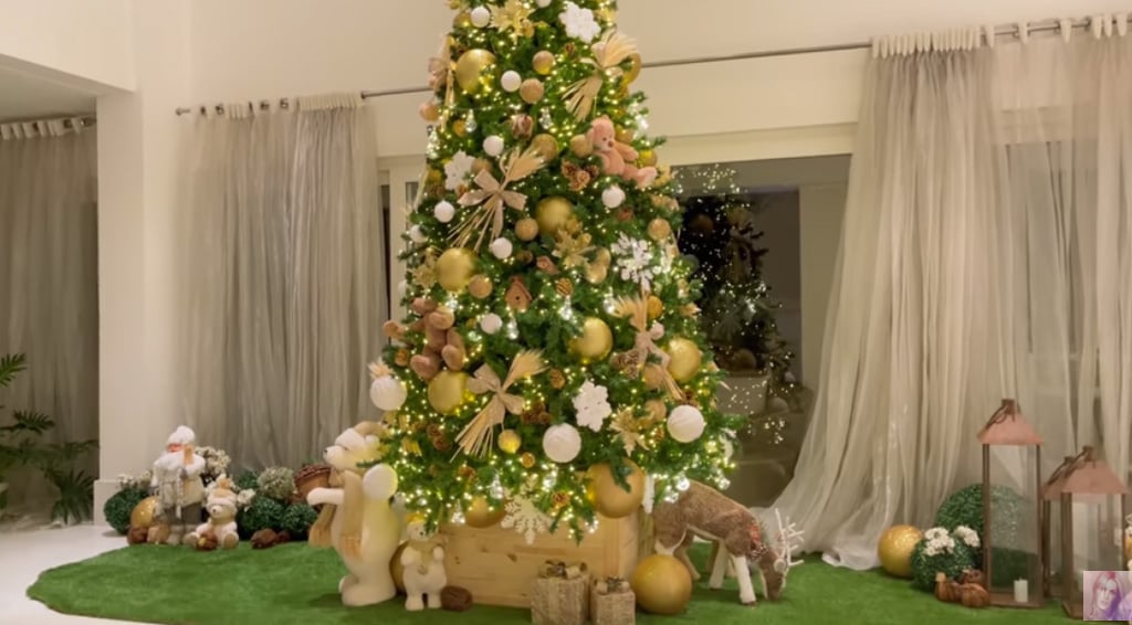 Ana Hickmann mostra árvore de Natal enorme e conta que decorou até a privada