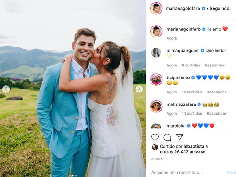 Mariana Goldfarb relembra o seu casamento