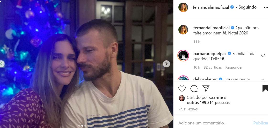 Fernanda Lima com sua família