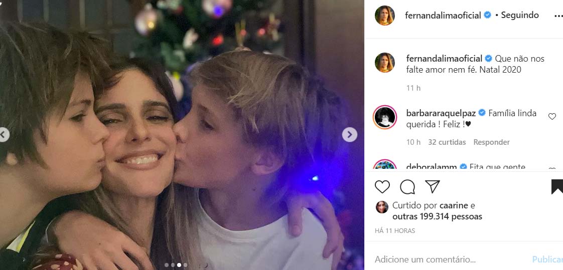 Fernanda Lima com sua família