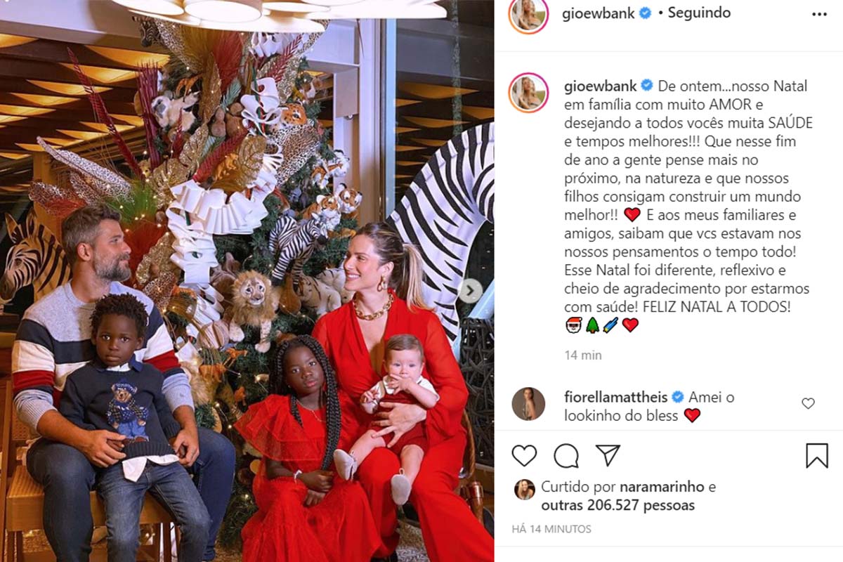 Giovanna Ewbank e sua família