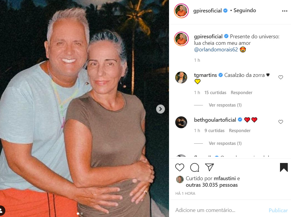 Gloria Pires e o marido, Orlando Morais