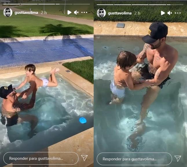 Gusttavo Lima e o filho Gabriel