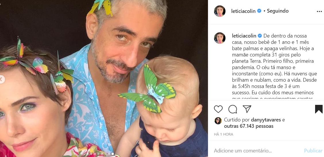 Leticia Colin com a família