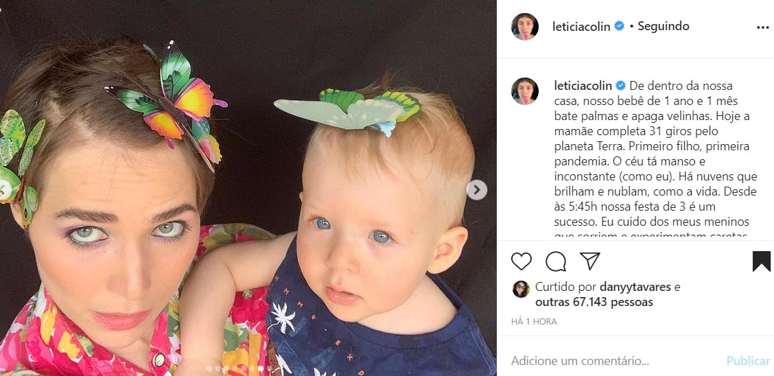 Leticia Colin com a família