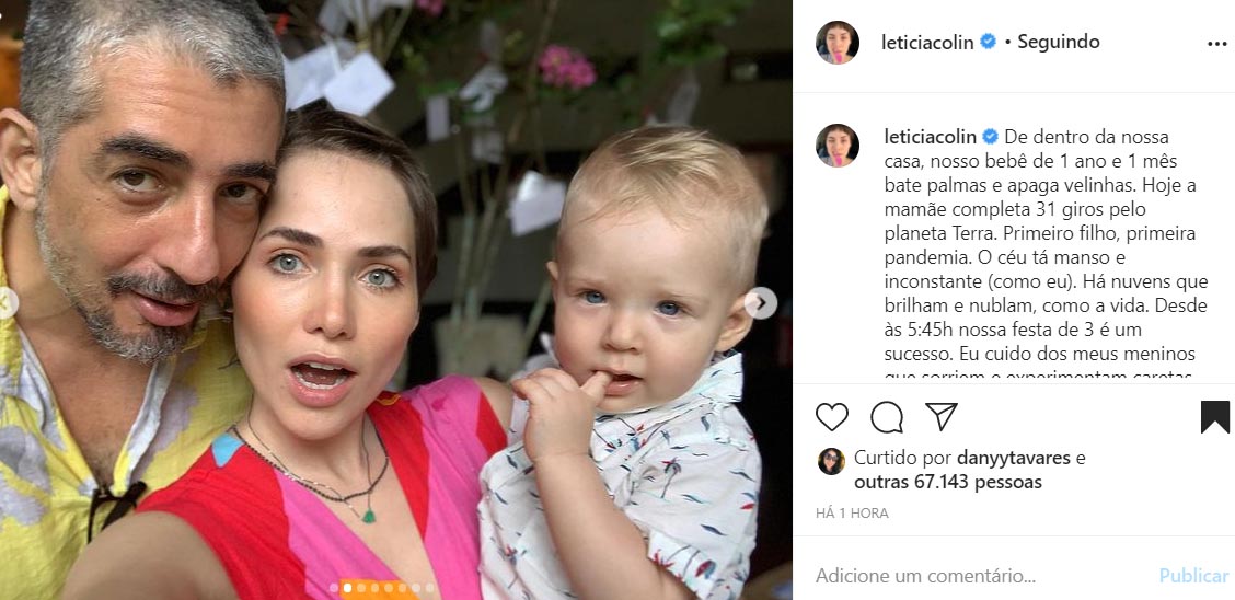 Leticia Colin com a família