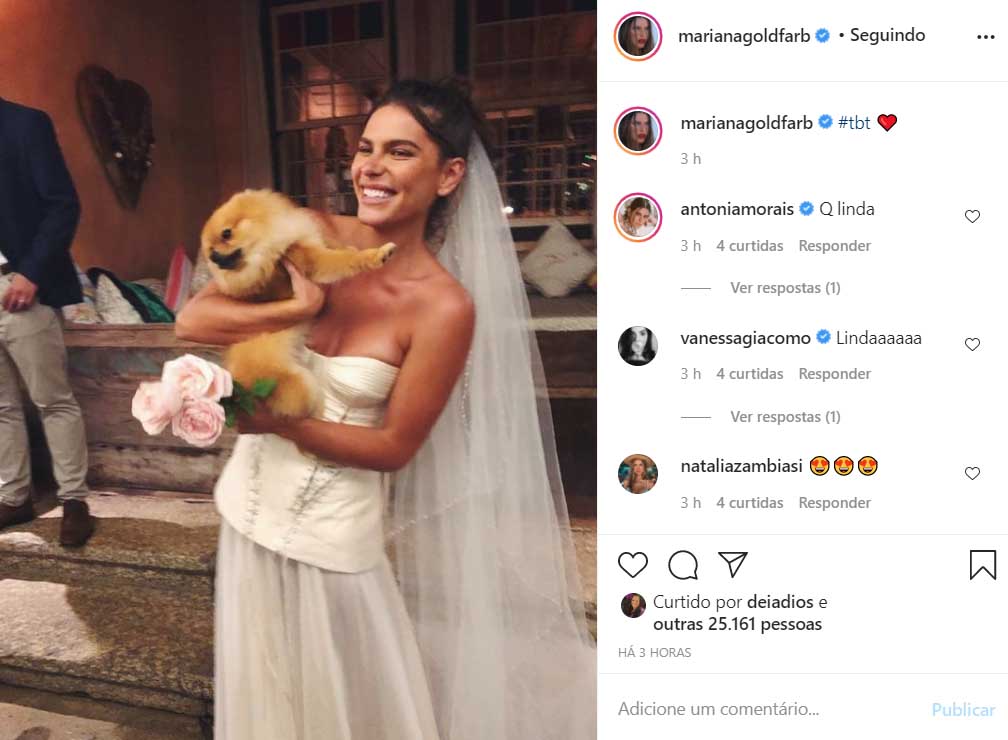 Mariana Goldfarb relembra o seu casamento