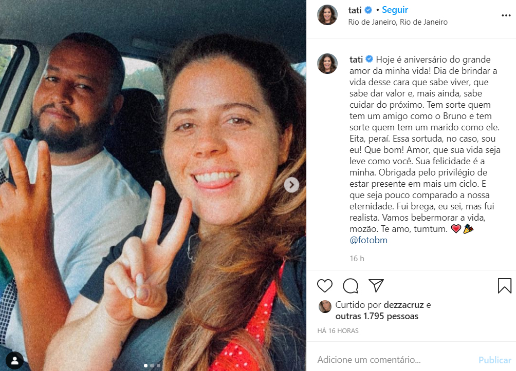 Tati Machado mostra o namorado