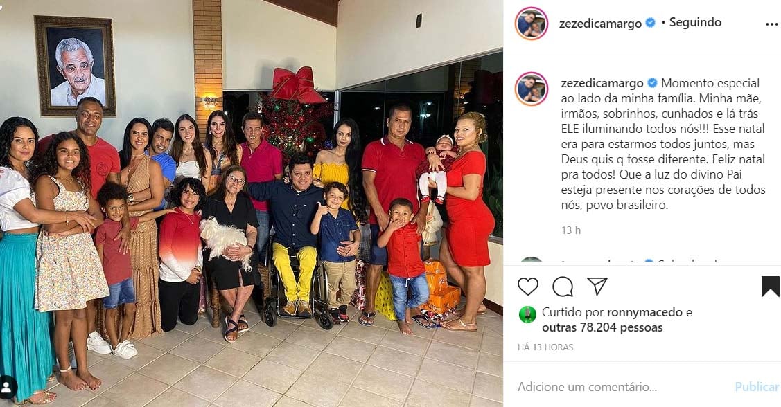 Zezé Di Camargo e sua família