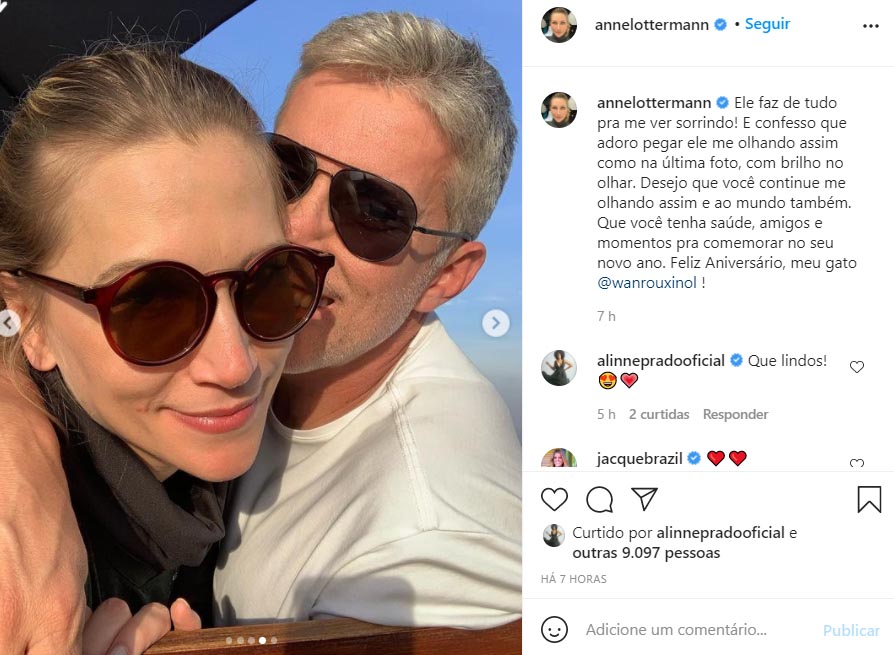 Anne Lottermann celebra o aniversário do namorado