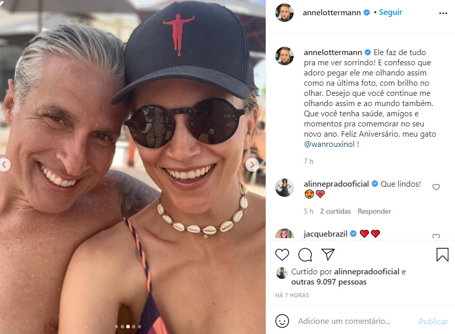 Anne Lottermann celebra o aniversário do namorado