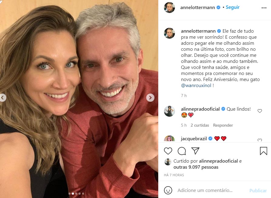 Anne Lottermann celebra o aniversário do namorado