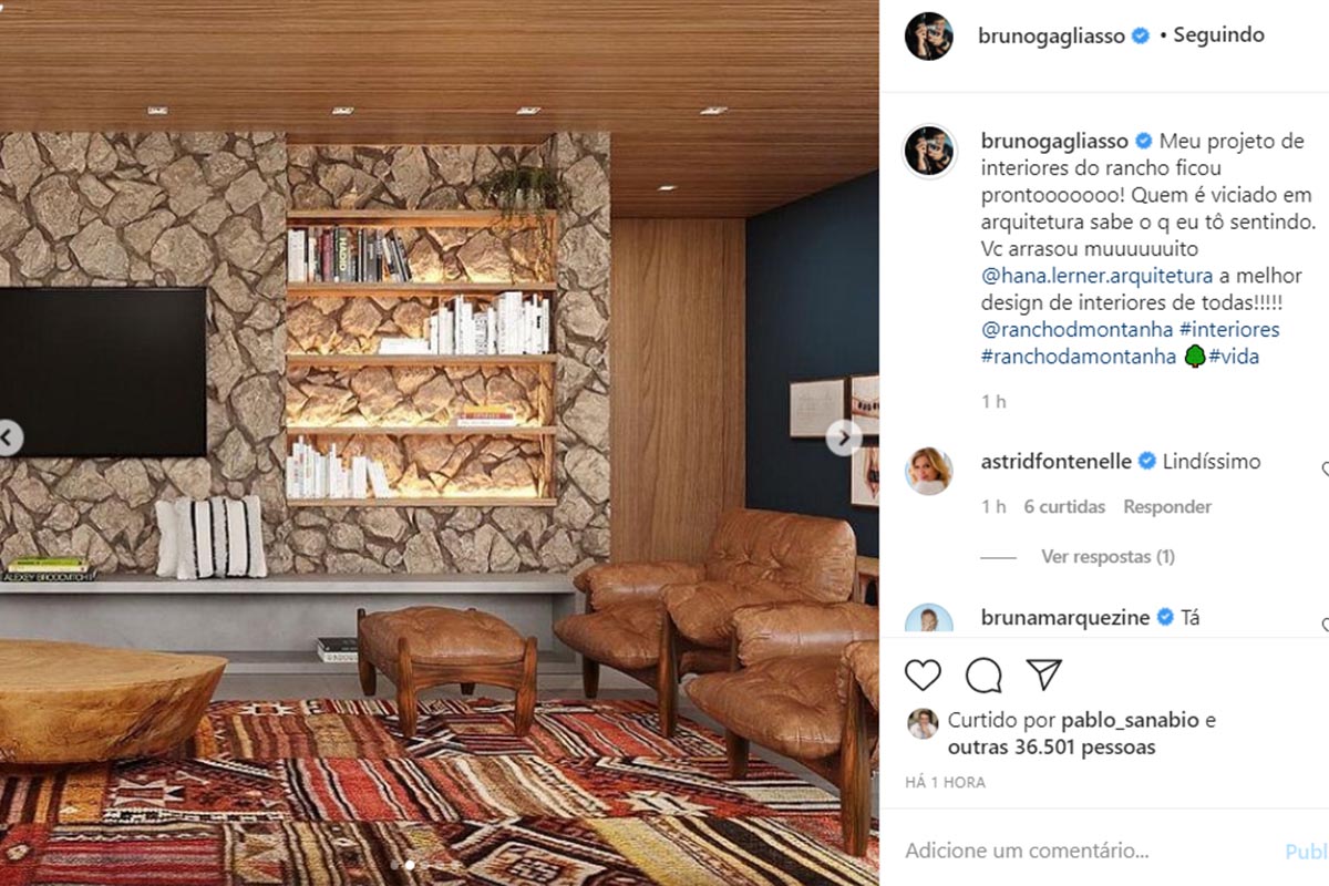 Bruno Gagliasso mostra a decoração do rancho