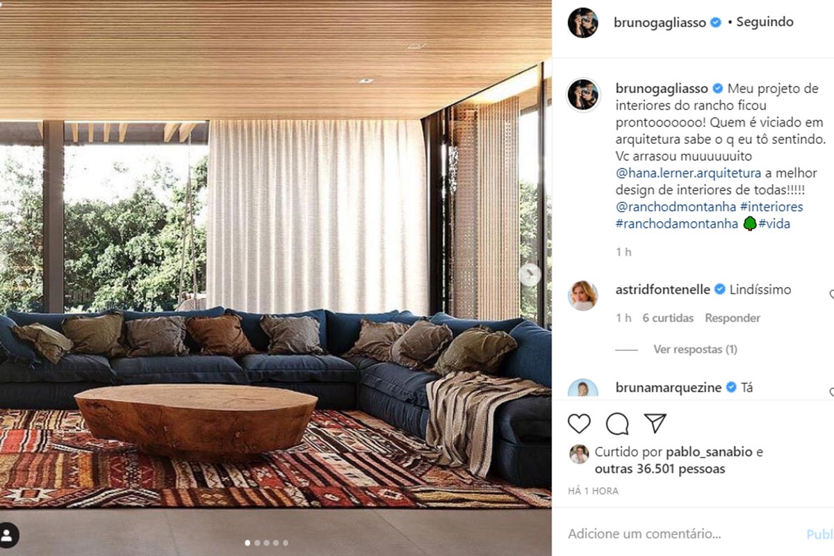 Bruno Gagliasso mostra a decoração do rancho