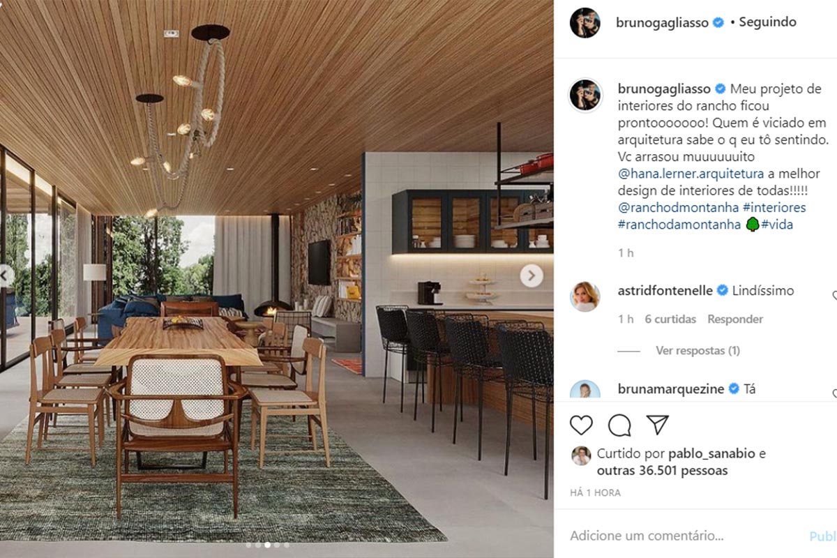 Bruno Gagliasso mostra a decoração do rancho