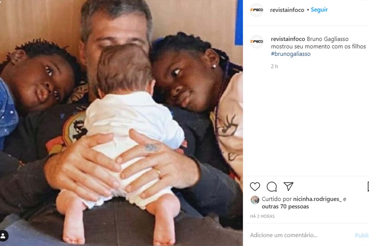 Bruno Gagliasso com os filhos